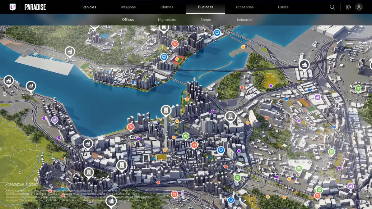 بخشی از مپ بازی paradise