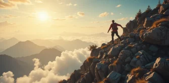 تصویر یک مرد در حال بالا رفتن از تپه،راهکار هایی برای افزایش قدرت اراده