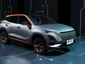 خودروی فونیکس FX با طراحی مدرن و تکنولوژی پیشرفته در حال حرکت روی جاده