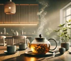 تصویر یک قوری دمنوش روی میز، مقاله ای در مورد دمنوش آرامبخش برای رفع استرس