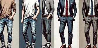 تفاوت استایل کژوال و رسمی، یک فرد با لباس غیررسمی در کنار فردی با لباس رسمی.