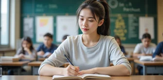 تصویر یک دختر جوان که در کلاس نشسته است، یادگیری سریع زبان جدید نیازمند چند تکنیک میباشد